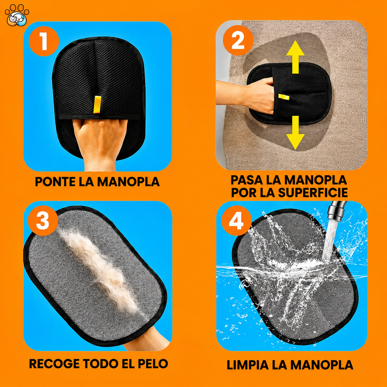 Luva removedora de pelos de PETS