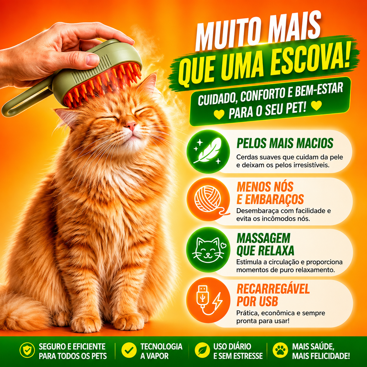 LimpaPET PRO™  Escova 3 EM 1